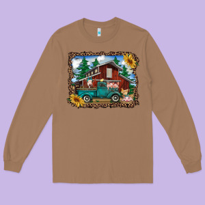 Western Barn With Farm Animals Long Sleeve Tee Designed By Ranaportraitstore