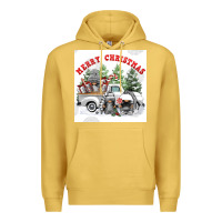 Antique Gold merry chrıstmas Premium Hoodie - FaDigitalArtStudio