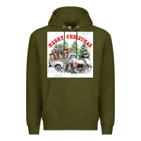 Army Green merry chrıstmas Premium Hoodie - FaDigitalArtStudio