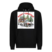 Black merry chrıstmas Premium Hoodie - FaDigitalArtStudio