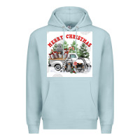 Blue Mist merry chrıstmas Premium Hoodie - FaDigitalArtStudio