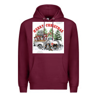 Burgundy merry chrıstmas Premium Hoodie - FaDigitalArtStudio