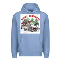 Colony Blue merry chrıstmas Premium Hoodie - FaDigitalArtStudio