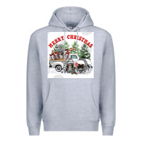 Heather Grey merry chrıstmas Premium Hoodie - FaDigitalArtStudio