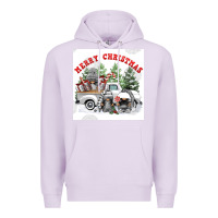 Lilac merry chrıstmas Premium Hoodie - FaDigitalArtStudio