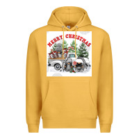 Mustard merry chrıstmas Premium Hoodie - FaDigitalArtStudio