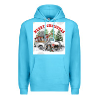 Ocean Blue merry chrıstmas Premium Hoodie - FaDigitalArtStudio