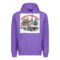 Purple merry chrıstmas Premium Hoodie - FaDigitalArtStudio