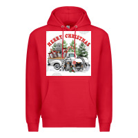 Red merry chrıstmas Premium Hoodie - FaDigitalArtStudio