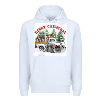White merry chrıstmas Premium Hoodie - FaDigitalArtStudio