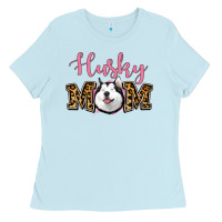 Baby Blue Husky Mom Ladies Tee - Jasminsmagicworld