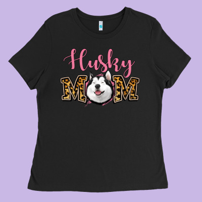 Husky Mom Ladies Tee Designed By Jasminsmagicworld