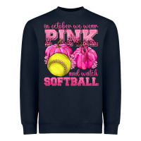 Navy In October We Wear Pink and Watch Softball Heavyweight Sweatshirt - texasbilliewilder