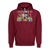 Burgundy Easter wishes and bunny kisses Easter gnomies  Eas Zipper Hoodie - CowGirlArtShop
