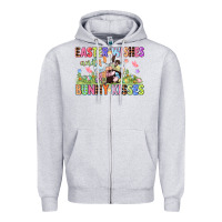 Heather Grey Easter wishes and bunny kisses Easter gnomies  Eas Zipper Hoodie - CowGirlArtShop