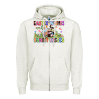 Oatmeal Heather Easter wishes and bunny kisses Easter gnomies  Eas Zipper Hoodie - CowGirlArtShop