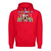 Red Easter wishes and bunny kisses Easter gnomies  Eas Zipper Hoodie - CowGirlArtShop