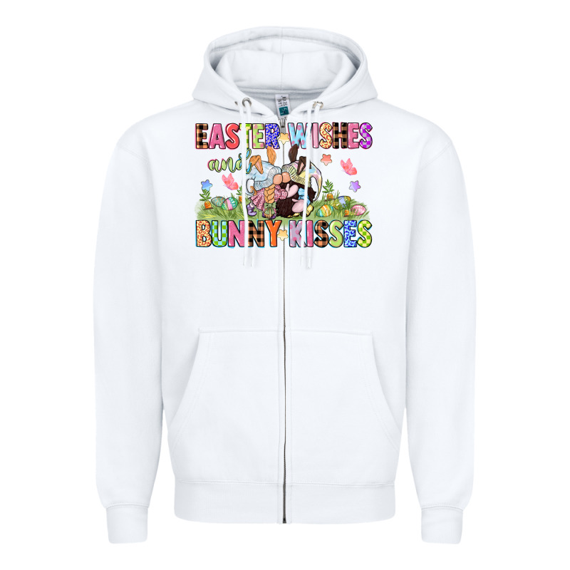 Easter Wishes And Bunny Kisses Easter Gnomies  Eas Zipper Hoodie by CowGirlArtShop | Teevron