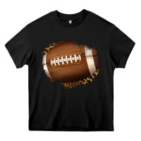 Black leopard american football patch Heavy Core Tee - Jasminsmagicworld