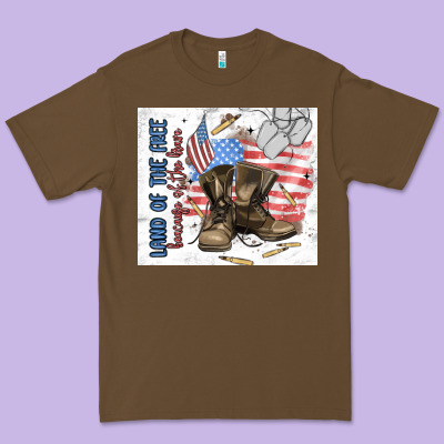 Land Of The Free Premium Tee Designed By Maliassmallbusiness