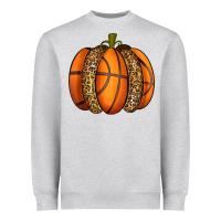 Heather Grey Basketball Pumpkin Heavyweight Sweatshirt - texasbilliewilder