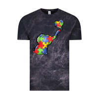 Cloud Black autism awareness elephant Vintage Tee - LillyAllenDesigns