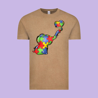 Autism Awareness Elephant Vintage Tee Designed By Lillyallendesigns