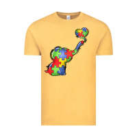 Vintage Mustard autism awareness elephant Vintage Tee - LillyAllenDesigns