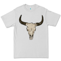Dove Grey cow skul Premium Tee - MaliasSmallBusiness