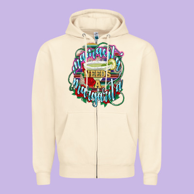 Mamacita Needs A Margarita Mexico Zipper Hoodie Designed By Howdyjamesfarm