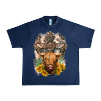 Navy Western Heifer Cow with crosses Urban Heavy Tee - LillyAllenDesigns