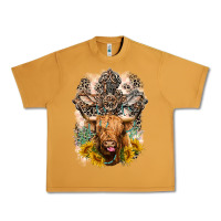 Peanut Butter Western Heifer Cow with crosses Urban Heavy Tee - LillyAllenDesigns