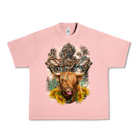 Salmon Western Heifer Cow with crosses Urban Heavy Tee - LillyAllenDesigns