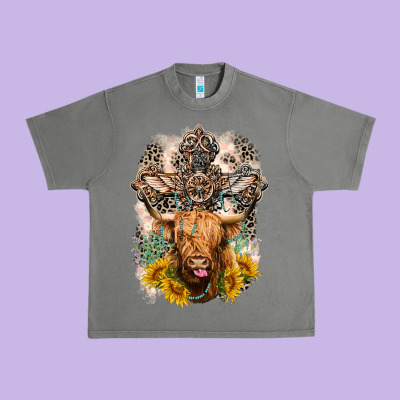 Western Heifer Cow With Crosses Urban Heavy Tee Designed By Lillyallendesigns
