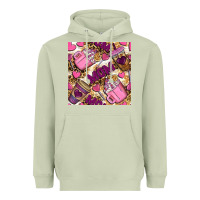 Matcha mom coffee cups with leopard seamless pattern bbs Heavyweight Hoodie - BundleAndBundleShop