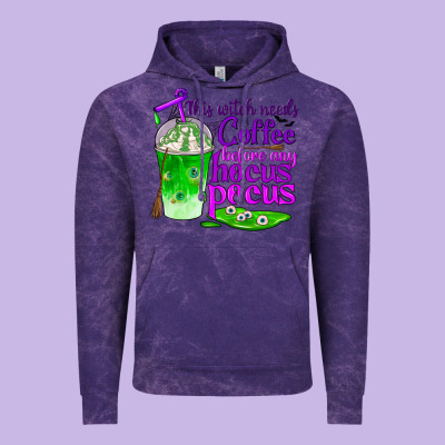 This Witch Needs Coffee Before Any Hocus Pocus Vintage Hoodie Designed By Bundleandbundleshop