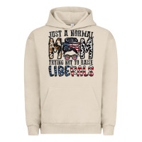 Pigment French Oak just a regular mom trying not to raise liberals Urban Hoodie - CowhideDigitalArt