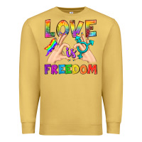 Antique Gold Love Is Freedom Premium Sweatshirt - BundleAndBundleShop