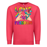 Cardinal Love Is Freedom Premium Sweatshirt - BundleAndBundleShop