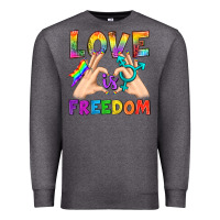 Charcoal Heather Love Is Freedom Premium Sweatshirt - BundleAndBundleShop