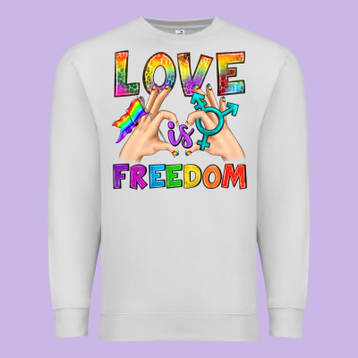 Love Is Freedom Premium Sweatshirt Designed By Bundleandbundleshop