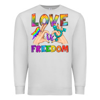 Dove Grey Love Is Freedom Premium Sweatshirt - BundleAndBundleShop