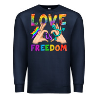 Navy Love Is Freedom Premium Sweatshirt - BundleAndBundleShop