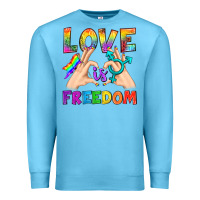 Ocean Blue Love Is Freedom Premium Sweatshirt - BundleAndBundleShop