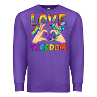 Purple Love Is Freedom Premium Sweatshirt - BundleAndBundleShop