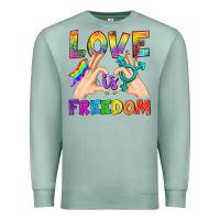 Seafoam Love Is Freedom Premium Sweatshirt - BundleAndBundleShop
