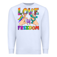 White Love Is Freedom Premium Sweatshirt - BundleAndBundleShop