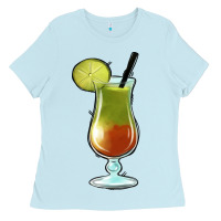 Baby Blue Margarita Glass Ladies Tee - Jasminsmagicworld