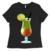 Black Margarita Glass Ladies Tee - Jasminsmagicworld
