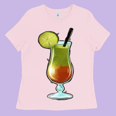 Margarita Glass Ladies Tee Designed By Jasminsmagicworld